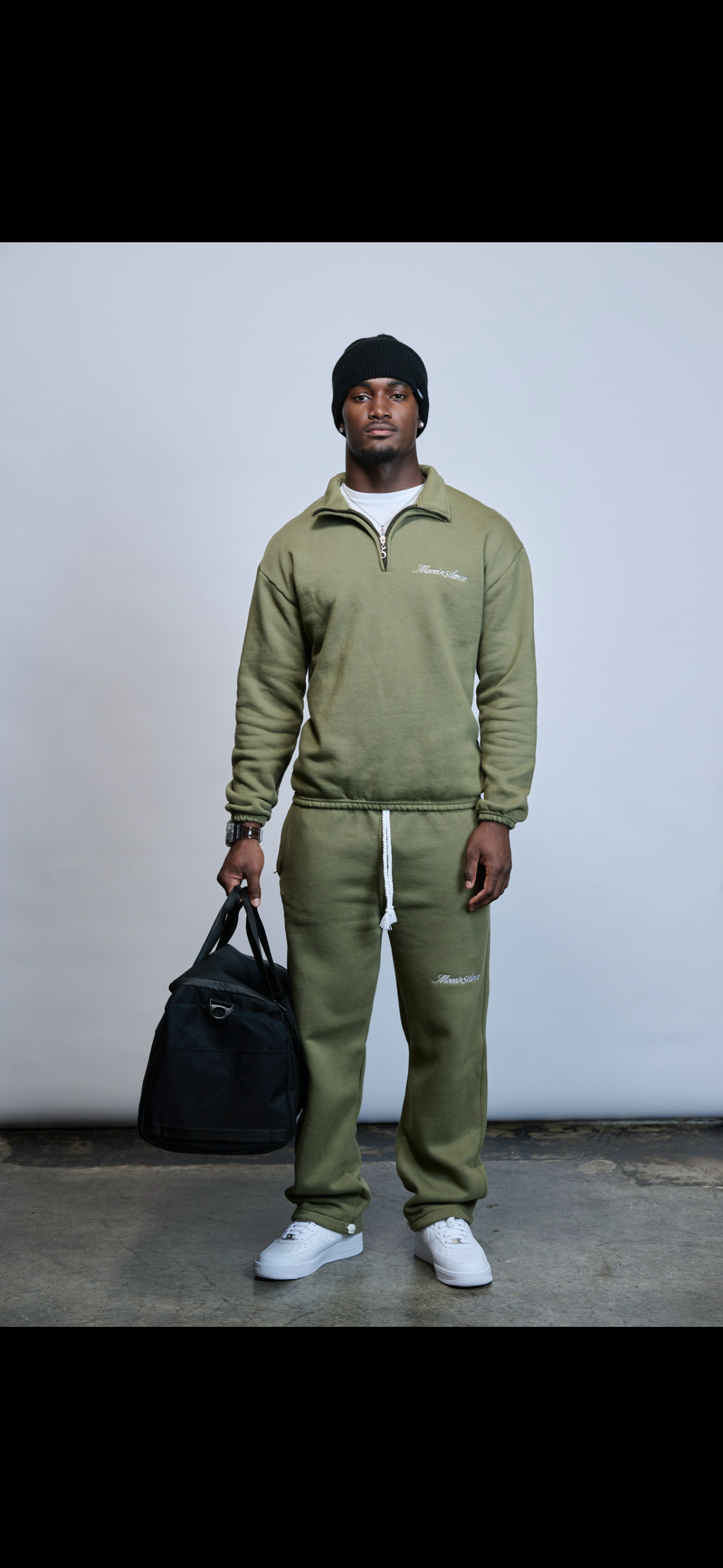 Olive Green MI5 Qtr Zip Top